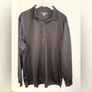 Black Long Sleeve Greg Norman Golf Polo Shirt ~ Size XL